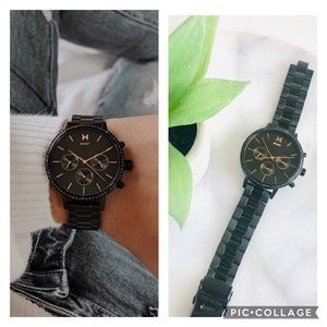 MVMT Caviar watch black gold rhinestones 38mm